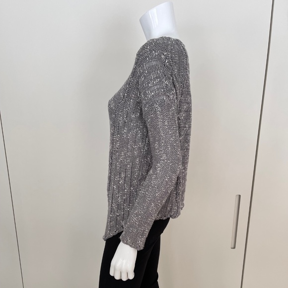 HELMET LANG Hi-Lo Sweater in GreyWhite - Picture 5 of 8